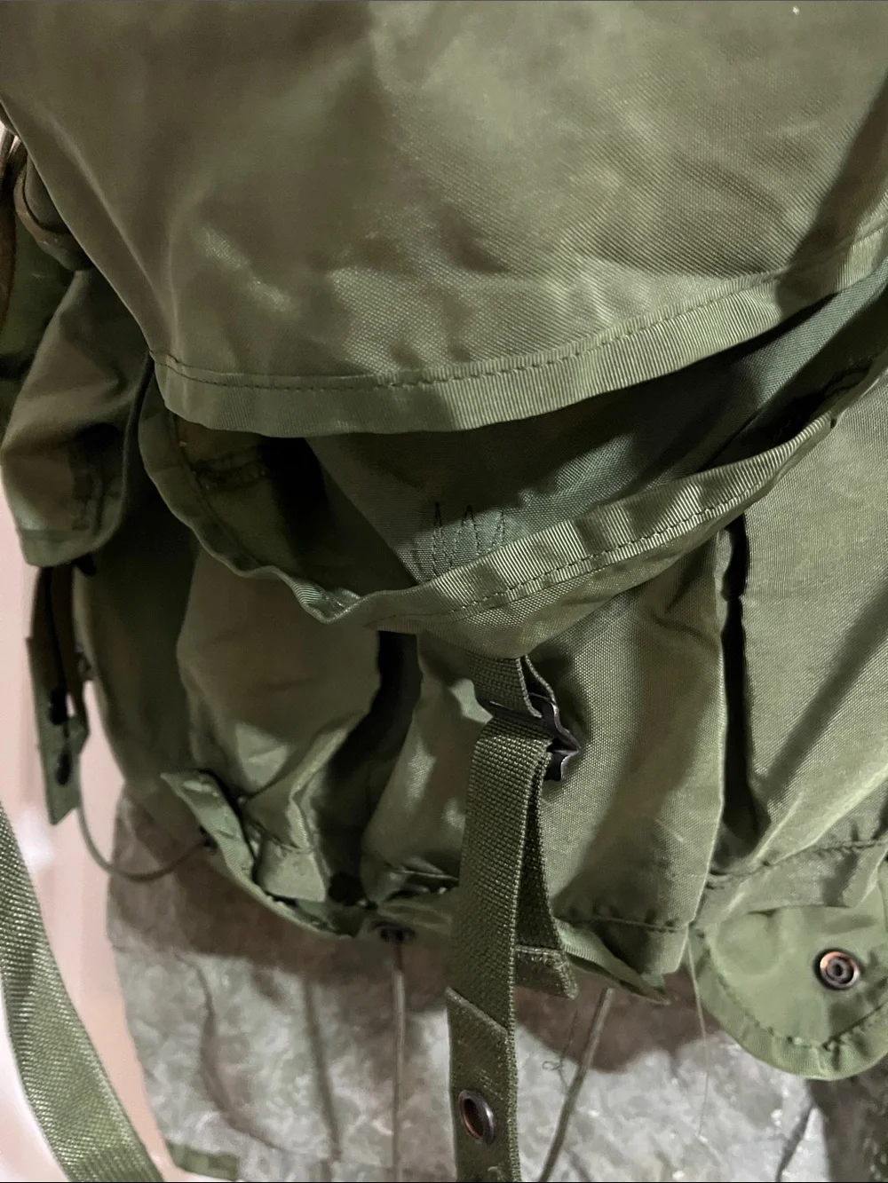 Olive Green Military-Style Rucksack Backpack